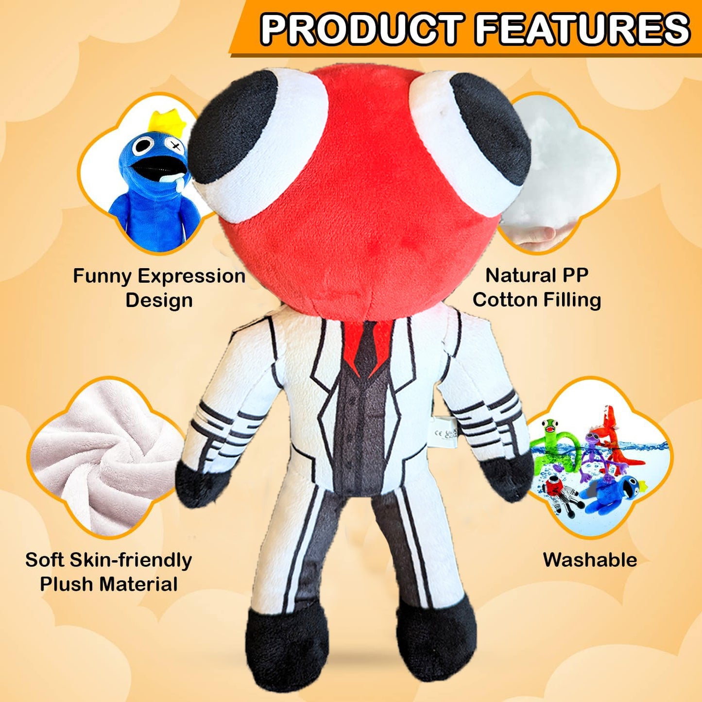 Rainbow Friends Red Plush Teddy