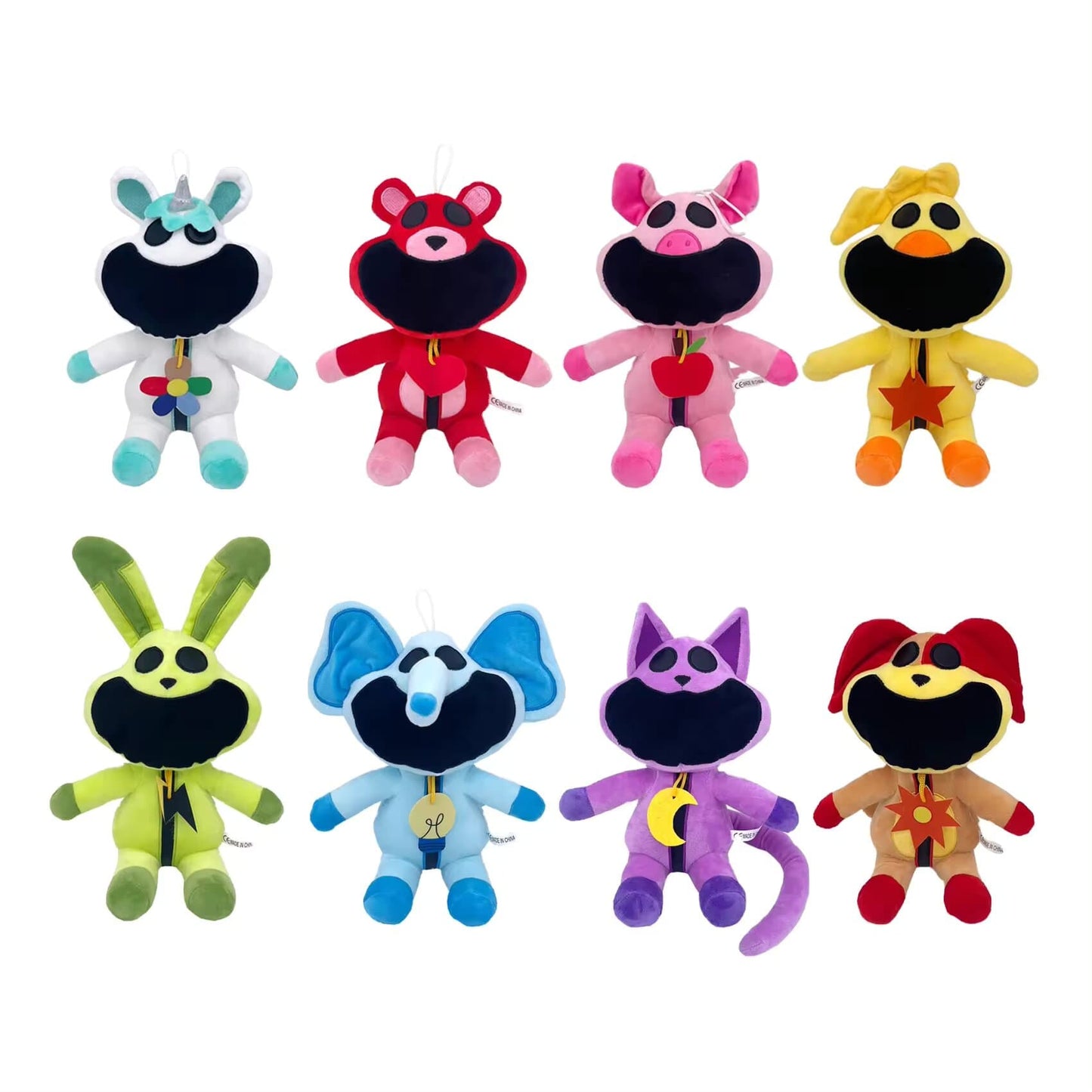 Smiling Critters Plush Set of 8 Stuffed Toys