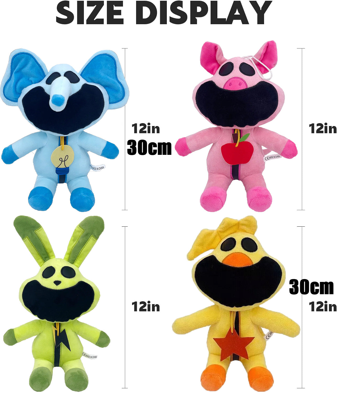 Smiling Critters Plush Set of 8 Stuffed Toys