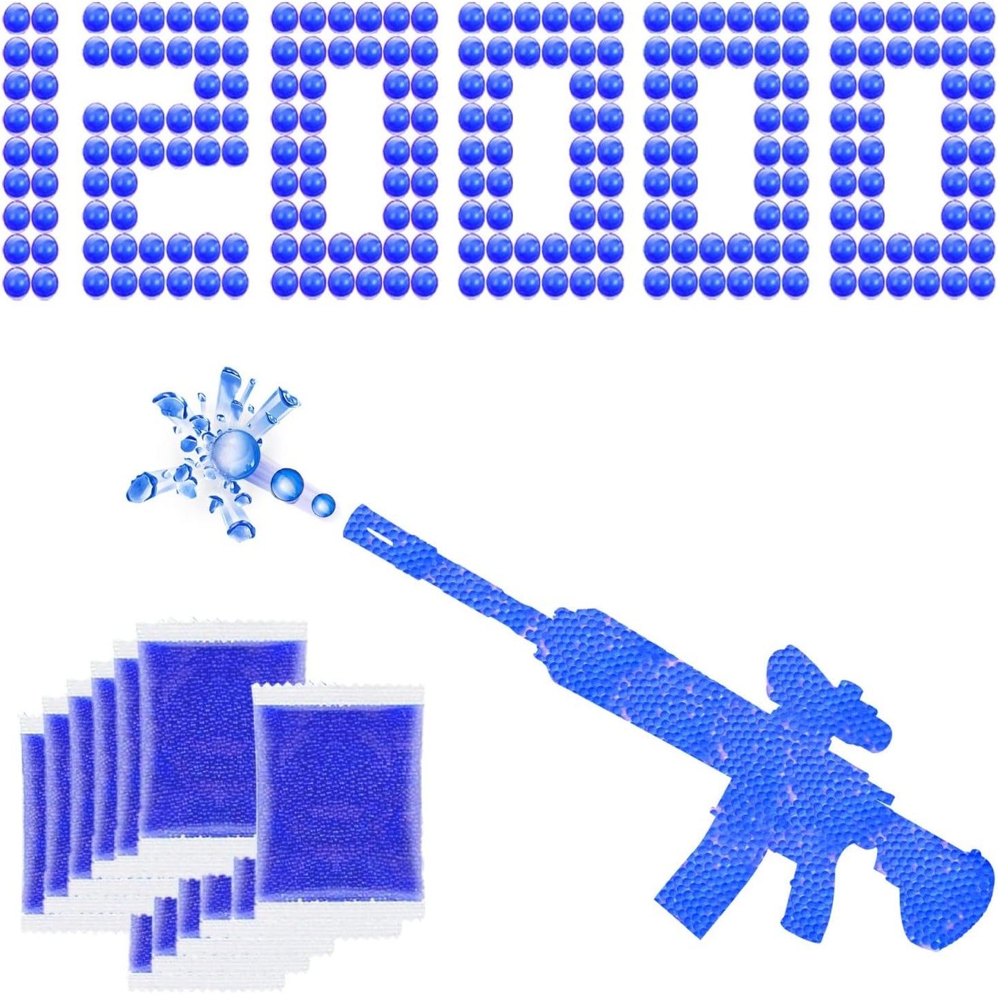 Gel Blaster Ammo 120,000 Bullets - Blue